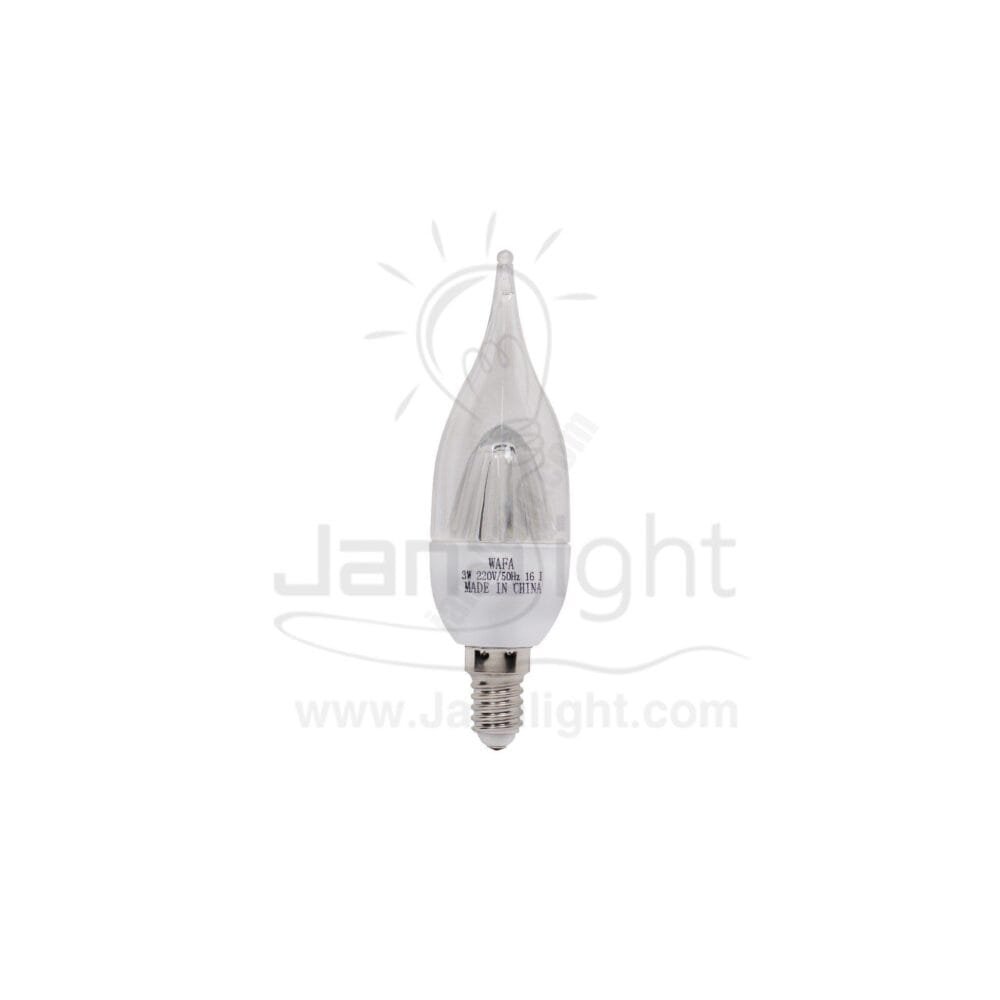 لمبة دمعة 3 وات شفافة ابيض وفا LED candle lamp 3 watt white