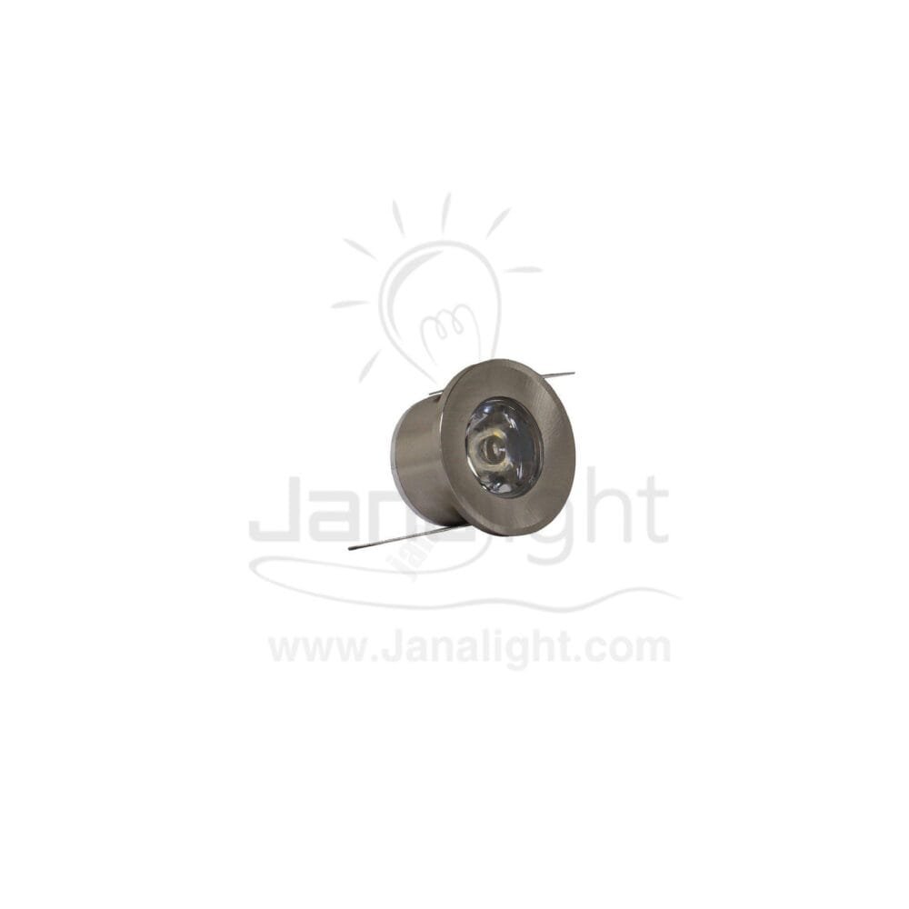 سبوت لايت زر 1 وات فضي وورم جنى لايت Spot button 1 watt silver warm