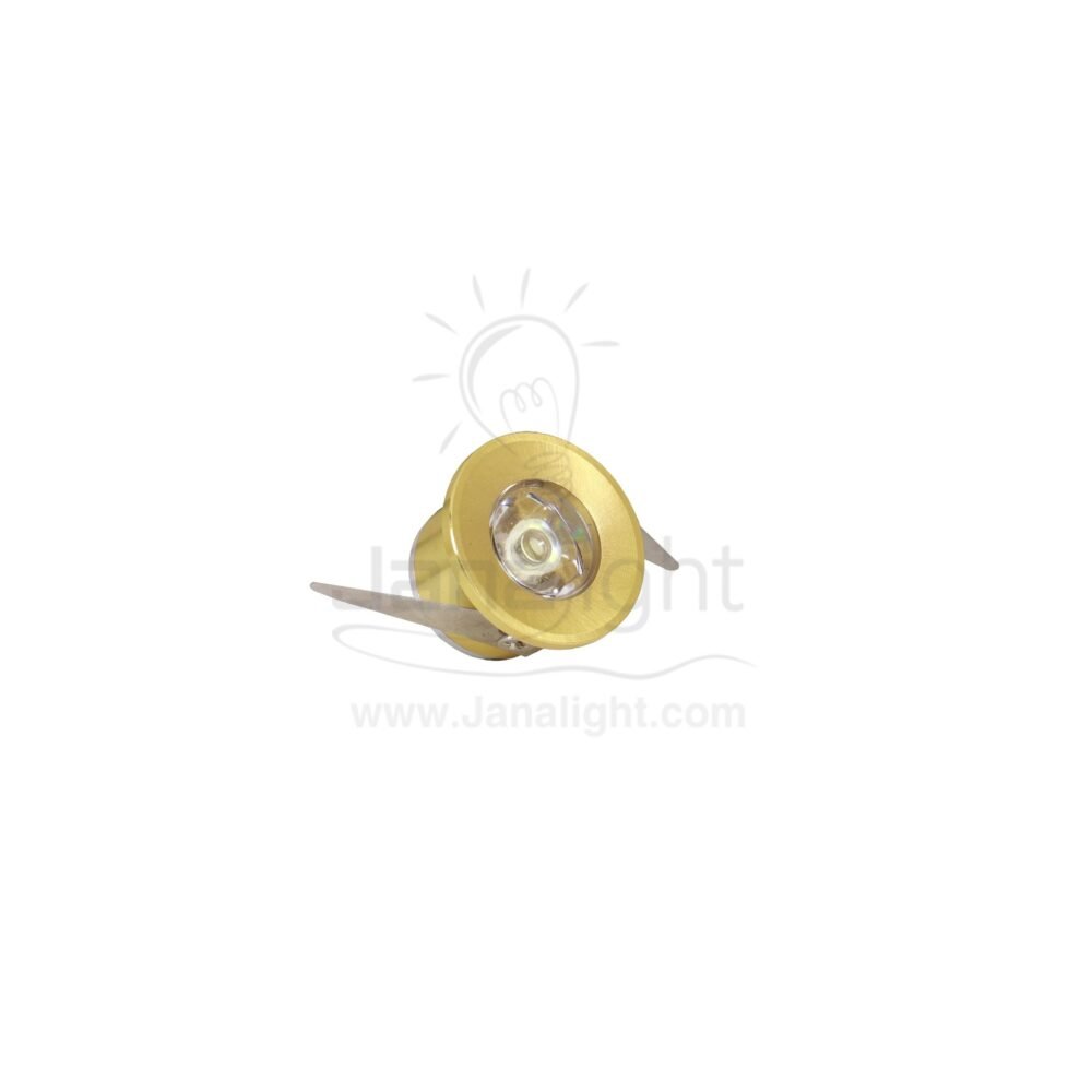 سبوت زر 1 وات ذهبي ابيض جنى لايت fixed recessed cob gold mini led spotlight 1watt