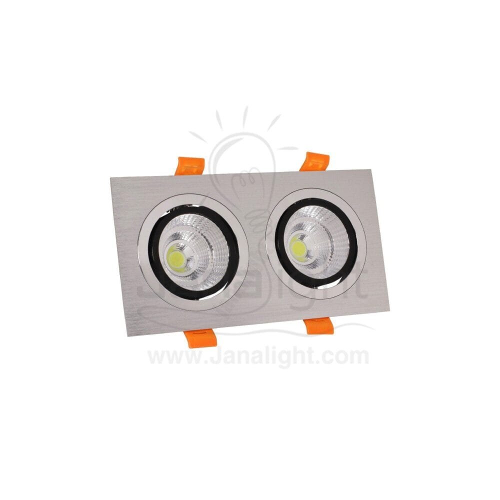 سبوت 2 عين 10 وات COB فضي ابيض جنى لايت B09 Spotlight 2 Lights 10 watt Chrome white