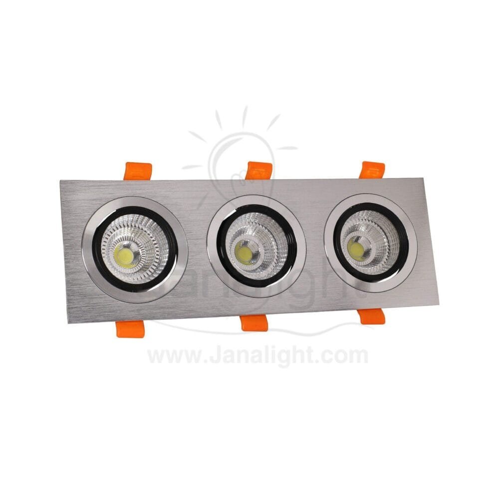 سبوت 3 عين 15 وات COB فضي ابيض جنى لايت B09 Spotlight 3 Lights 15 watt Chrome white