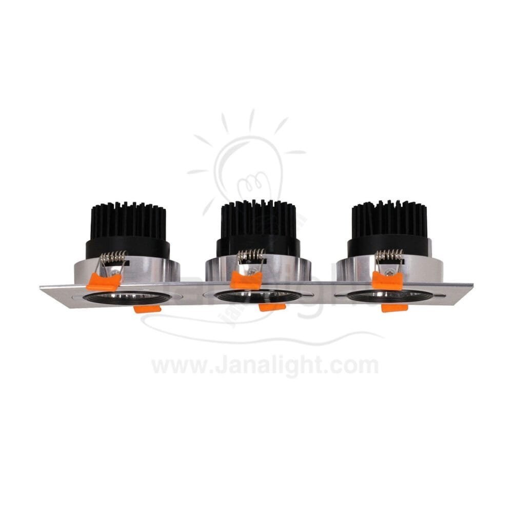 سبوت 3 عين 15 وات COB فضي وورم جنى لايت B09 Spotlight 3 Lights 15 watt Chrome warm