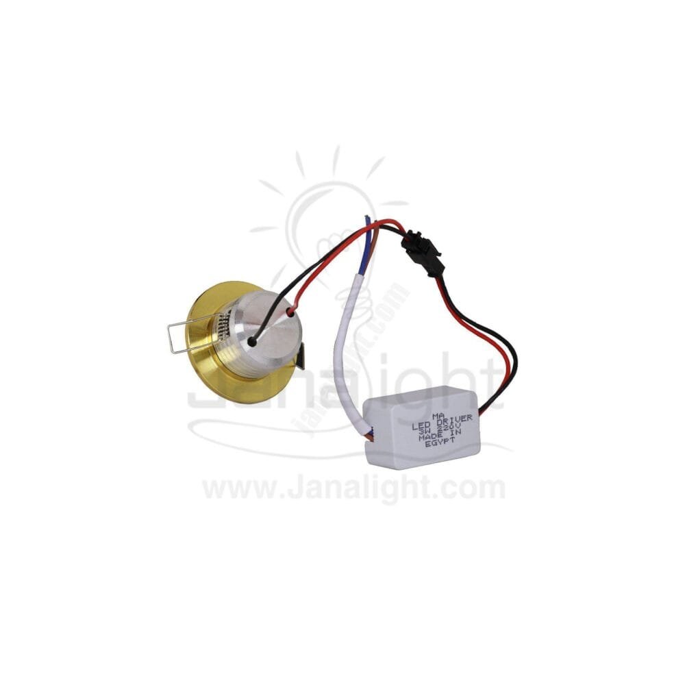 سبوت زر 3 وات مجوف روز ذهبي لميع ابيض جنى لايت Spot ring 3 watt 5120 golden white