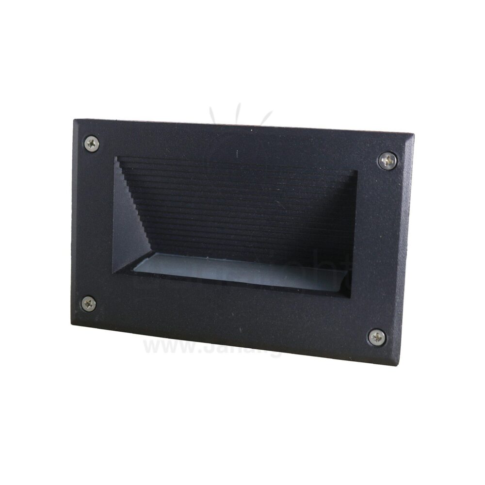 سبوت سلم مستطيل كبير مسمار وش 10.5 سم 3 وات اسود جنى لايت 3 watt black large stair lighting