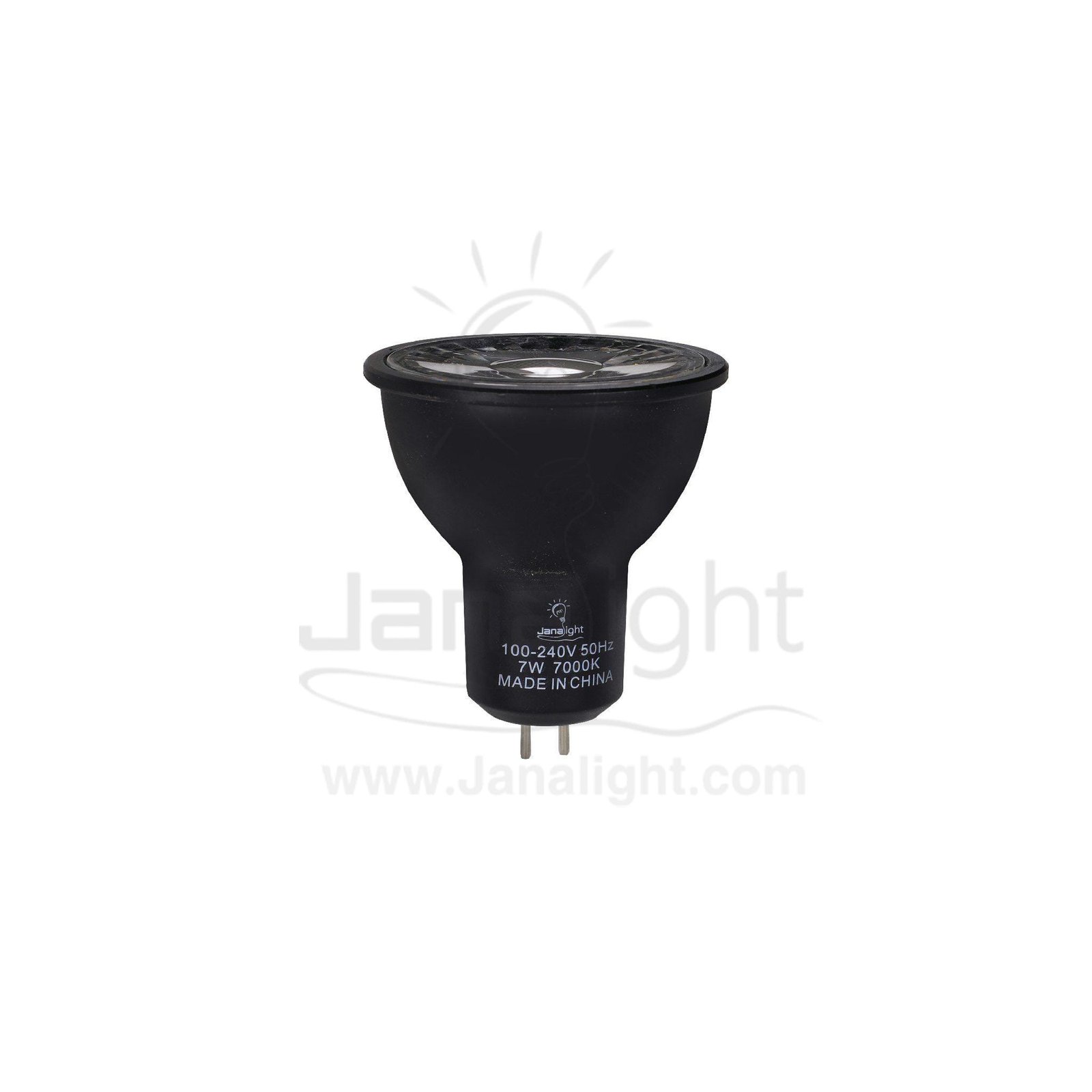 لمبة كاسة سبوت 7 وات جسم اسود ابيض جنى لايت ضمان 5 سنوات 7W MR16 LED Spotlight Black/White Housing Jana Light 5-Year Warranty