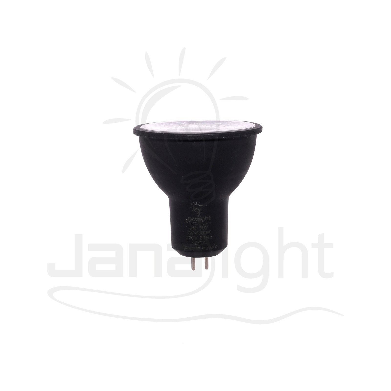 لمبة كاسة سبوت 7 وات جسم اسود كول جنى لايت ضمان 5 سنوات Ultra LED Spotlight Cup 7W Black Body – Cool White – 5-Year Warranty