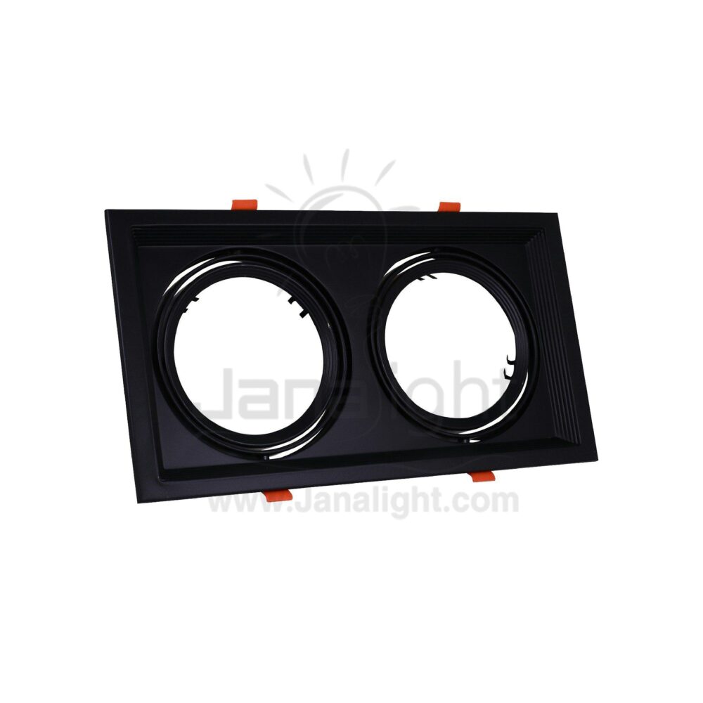 جسم سبوت فارغ 2عين اسود كبير Double Large Square Black SpotLight Frame