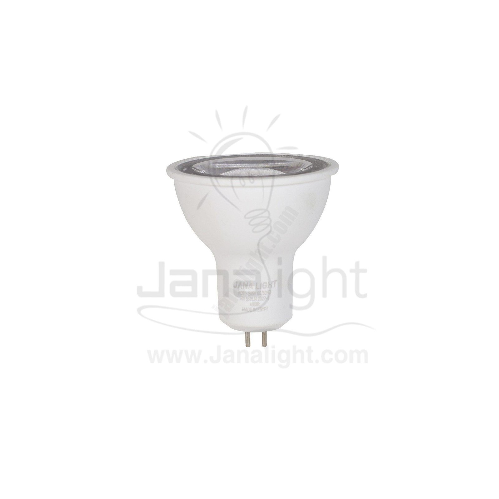 لمبة كاسة سبوت 6 وات كول 4000 عدسة شفافة جنى لايت ضمان 3 سنوات LED spot lamp 6 watt cool