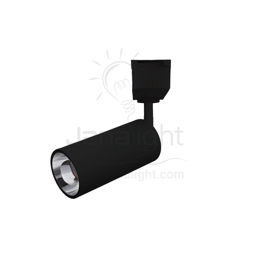 سبوت لايت تراك 30 وات اسطواني اسود حلق فضي وورم جنى لايت JN-1075  pivoting black & silver cob led track spot light, 30 watt. 10337533(1)