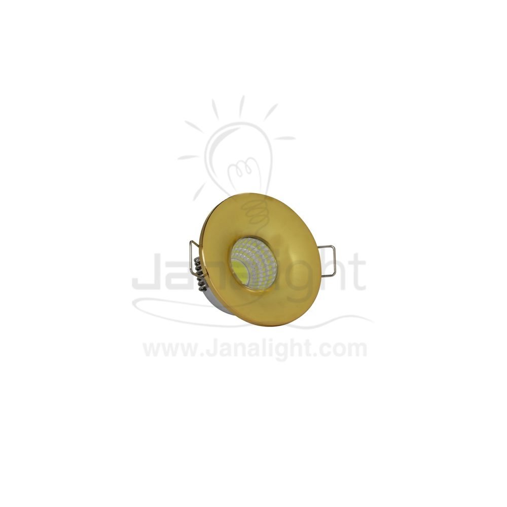 سبوت زر 3 وات مجوف ذهبي لامع ابيض MA fixed recessed gold mini led downlight 3 watt 10337557(1)