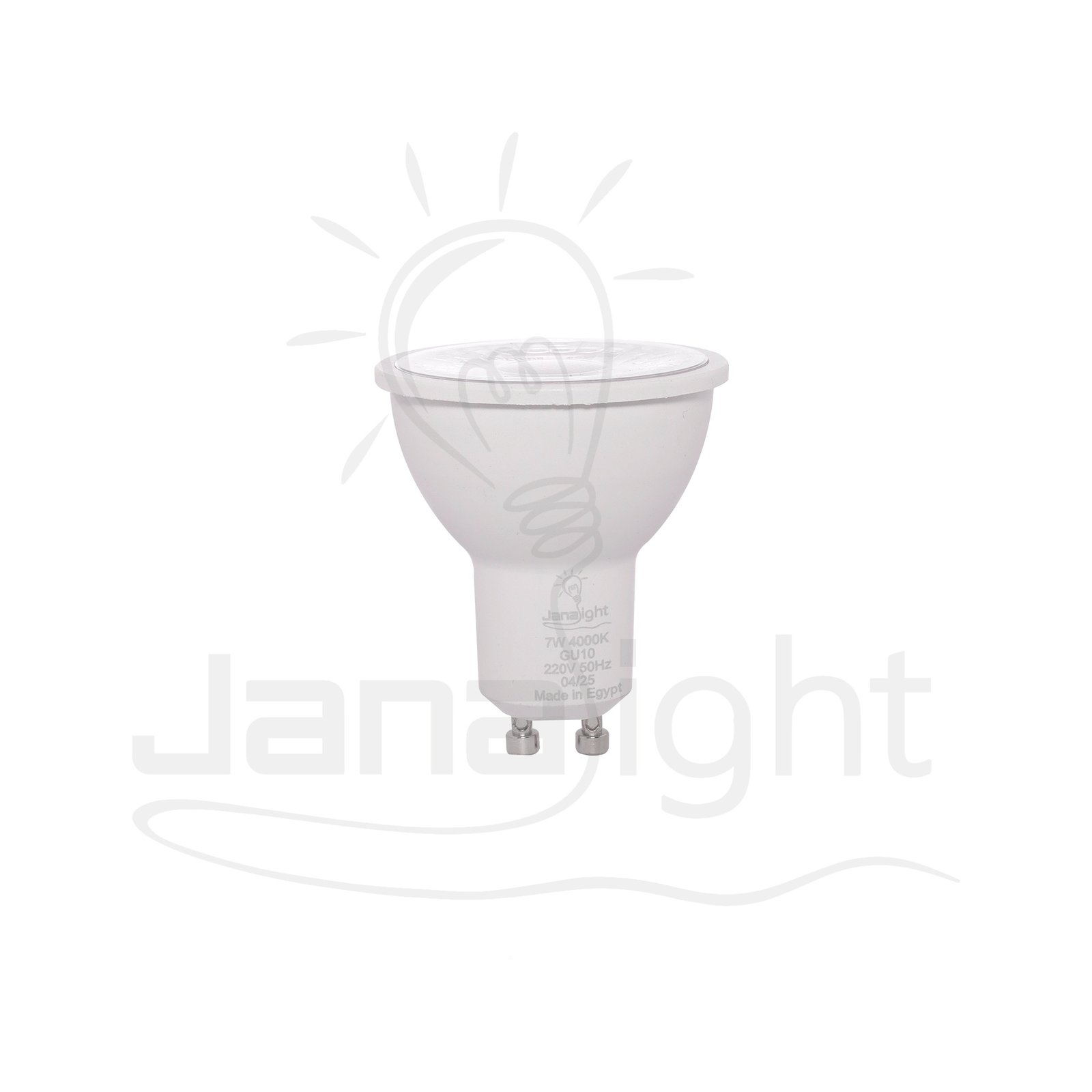 لمبه كاسة سبوت 7 جسم ابيض كول كعب ستارتر جني لايت Ultra LED Spotlight Cup 7W White Body – Cool White Starter Base