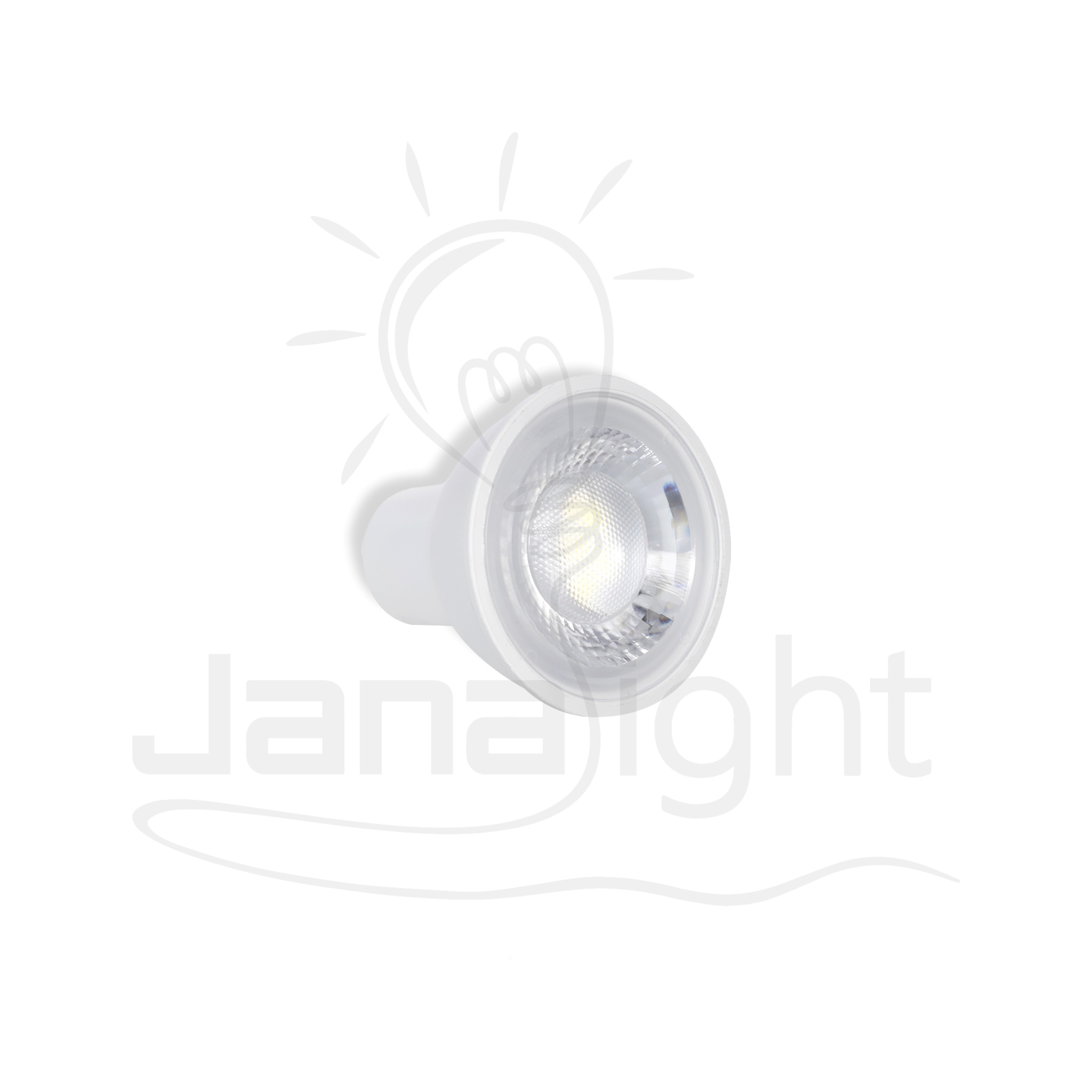 لمبة كاسة سبوت 6 واط ابيض عدسة شفاف ( دايمر ) جنى لايت 6W Dimmable LED Spotlight White Clear Lens Jana Light