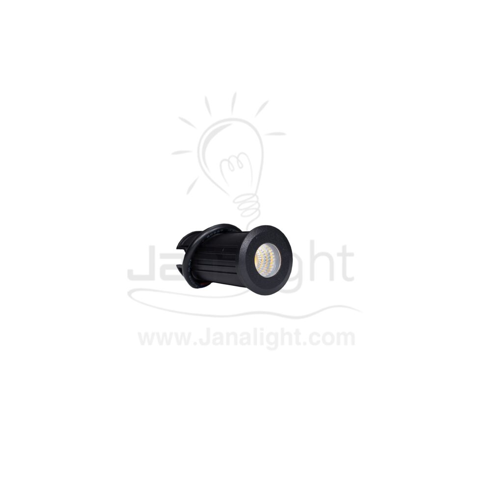 ابلايت 2 وات 1 لد رفيع وورم وش اسود جنى لايت k 2801 round uplight 2W 10340046(1)