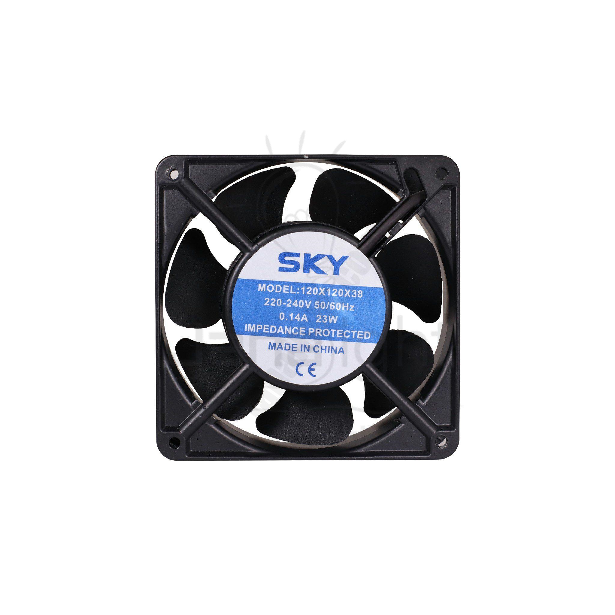 مروحة تبريد 12x12 مدخل 220فولت 220V 0.14A cooling fan 12x12cm
