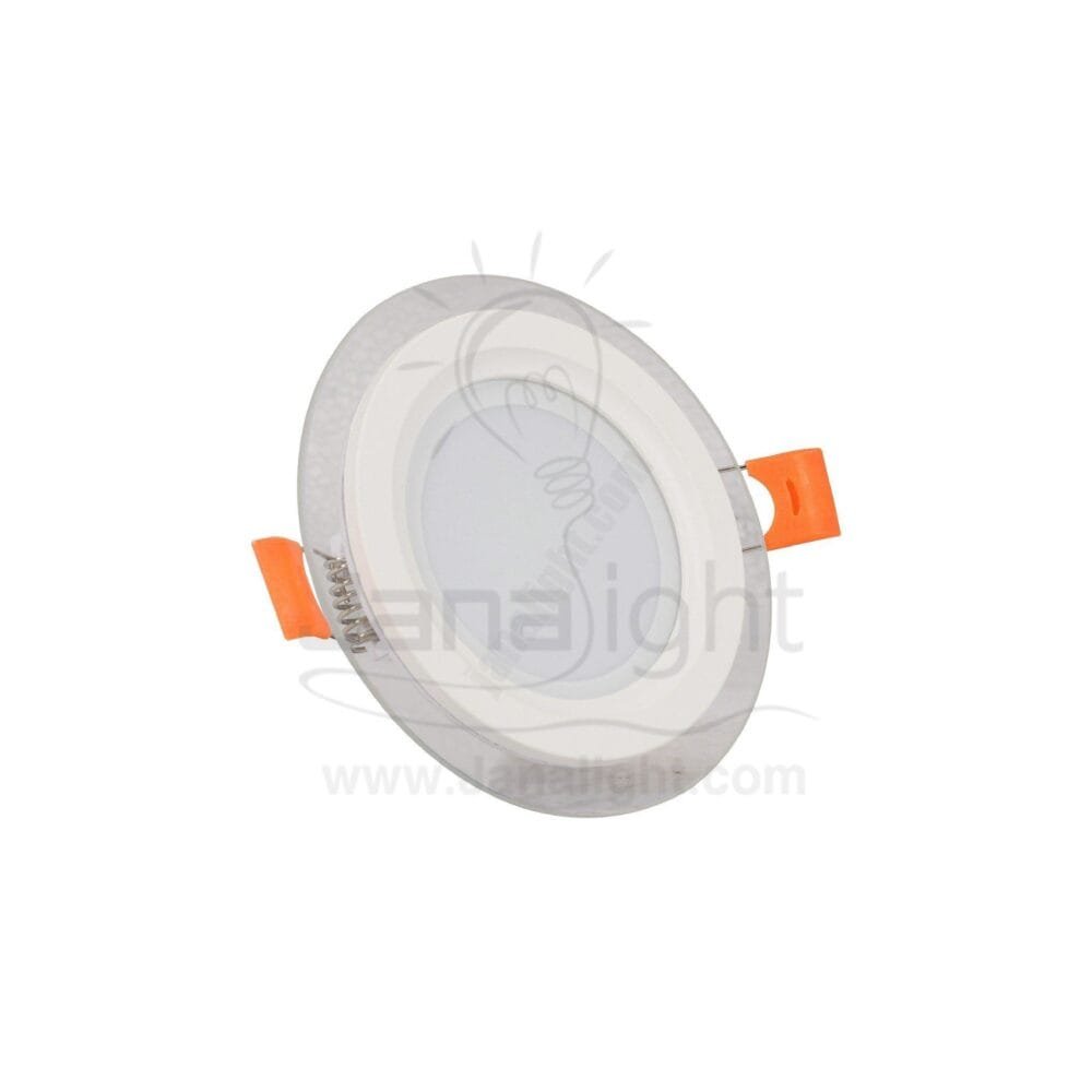 سبوت بانيل زجاجي 6 وات مدور ابيض round white 6 watt glass spot panel light