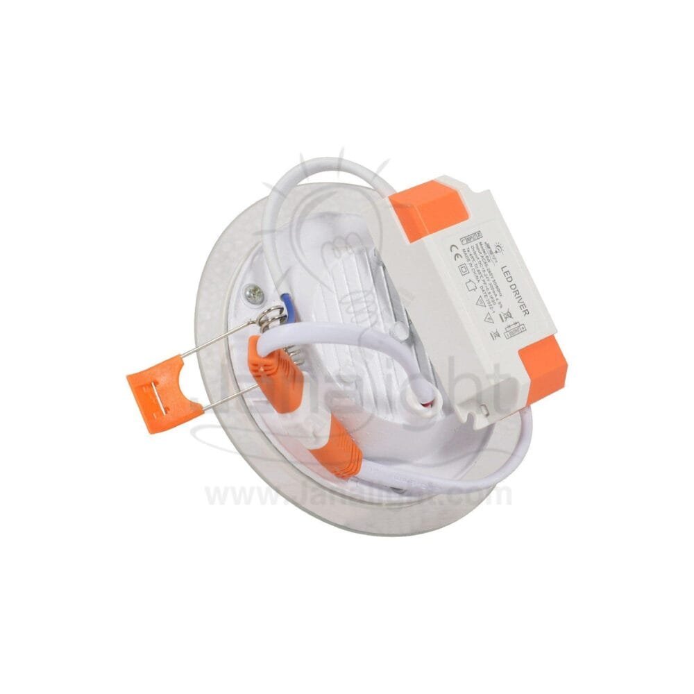 سبوت بانيل زجاجي 6 وات مدور ابيض round white 6 watt glass spot panel light