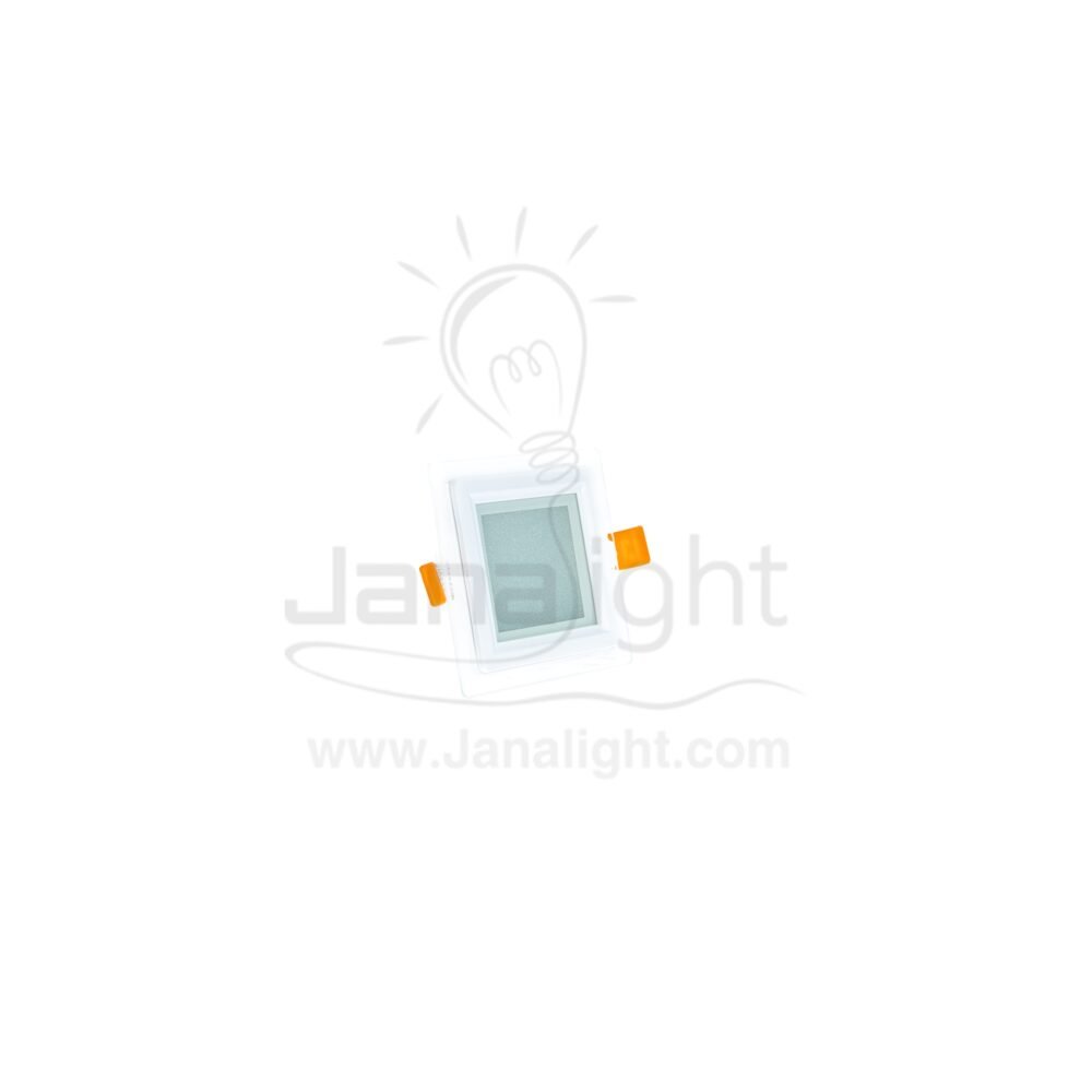 سبوت بانيل زجاجي 6 وات مربع ابيض Spot Light LED PANEL 6 Watt white Lighting square Glass