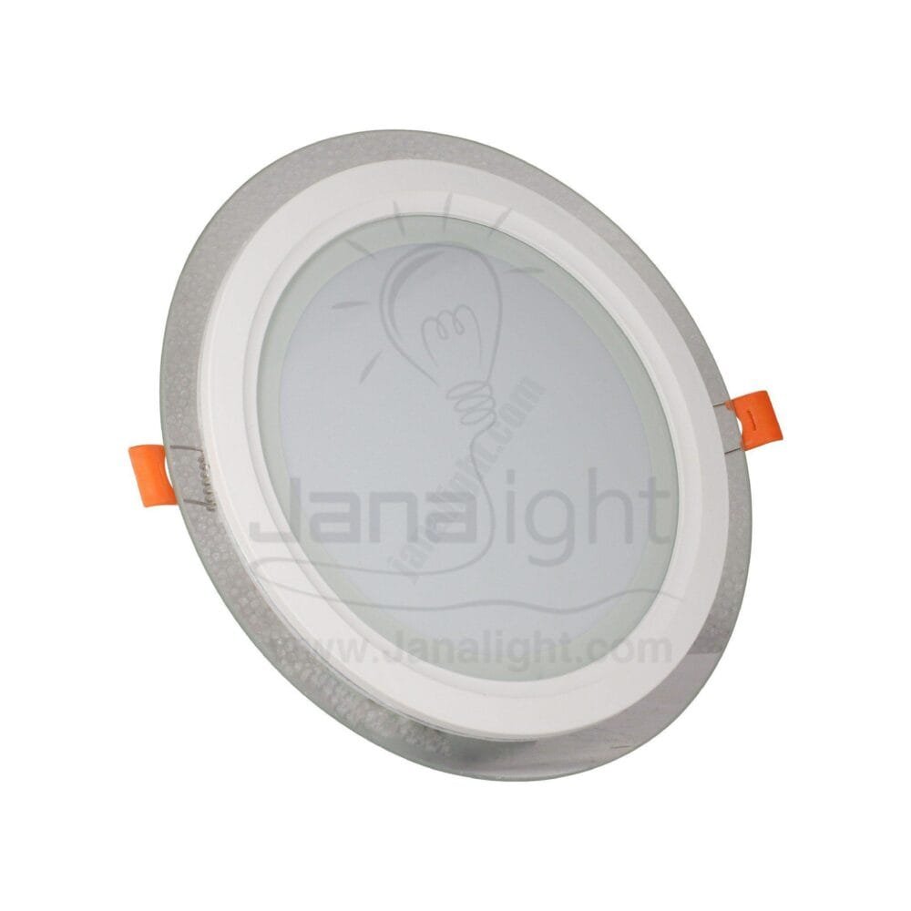 سبوت بانيل زجاجي 18 وات مدور ابيض round white 18 watt glass spot panel light