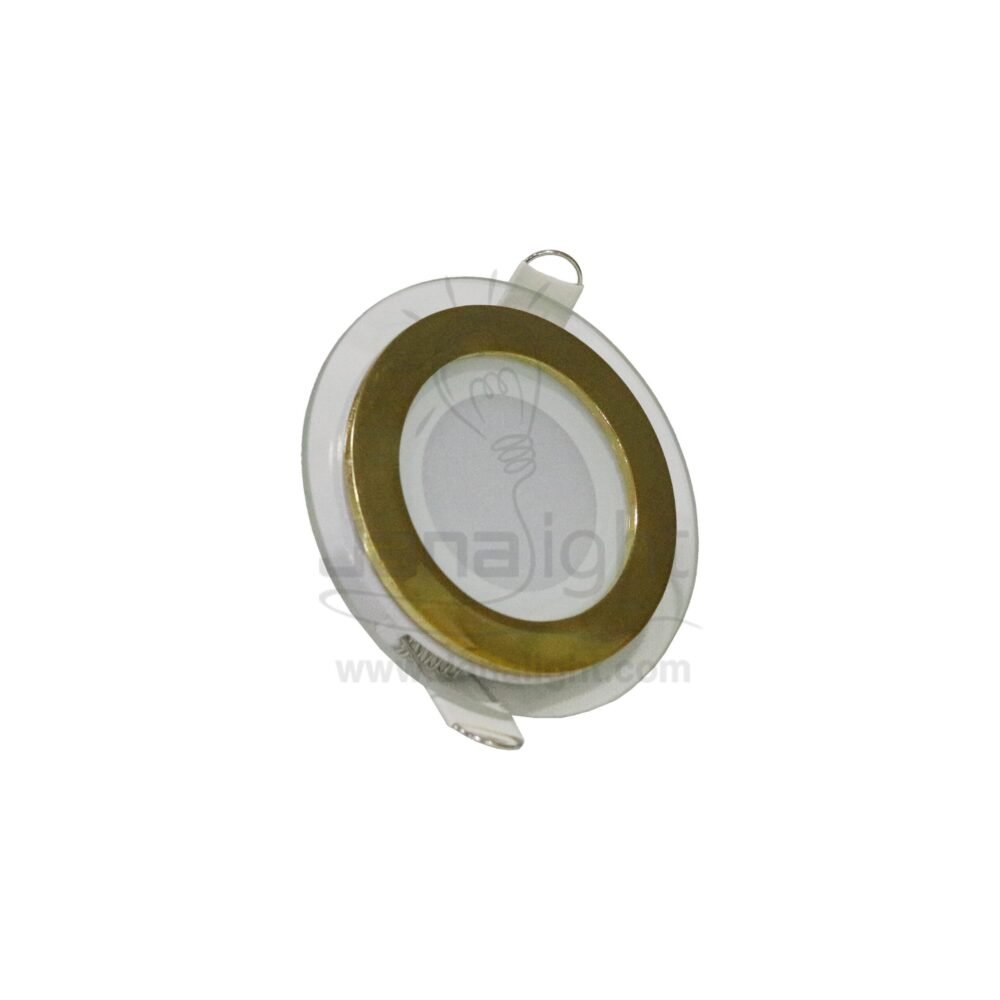 سبوت بانيل زجاجي 6 وات مدور ذهبي 3 لون mdd round 6 watt 3 color gold glass spot panel light mmd