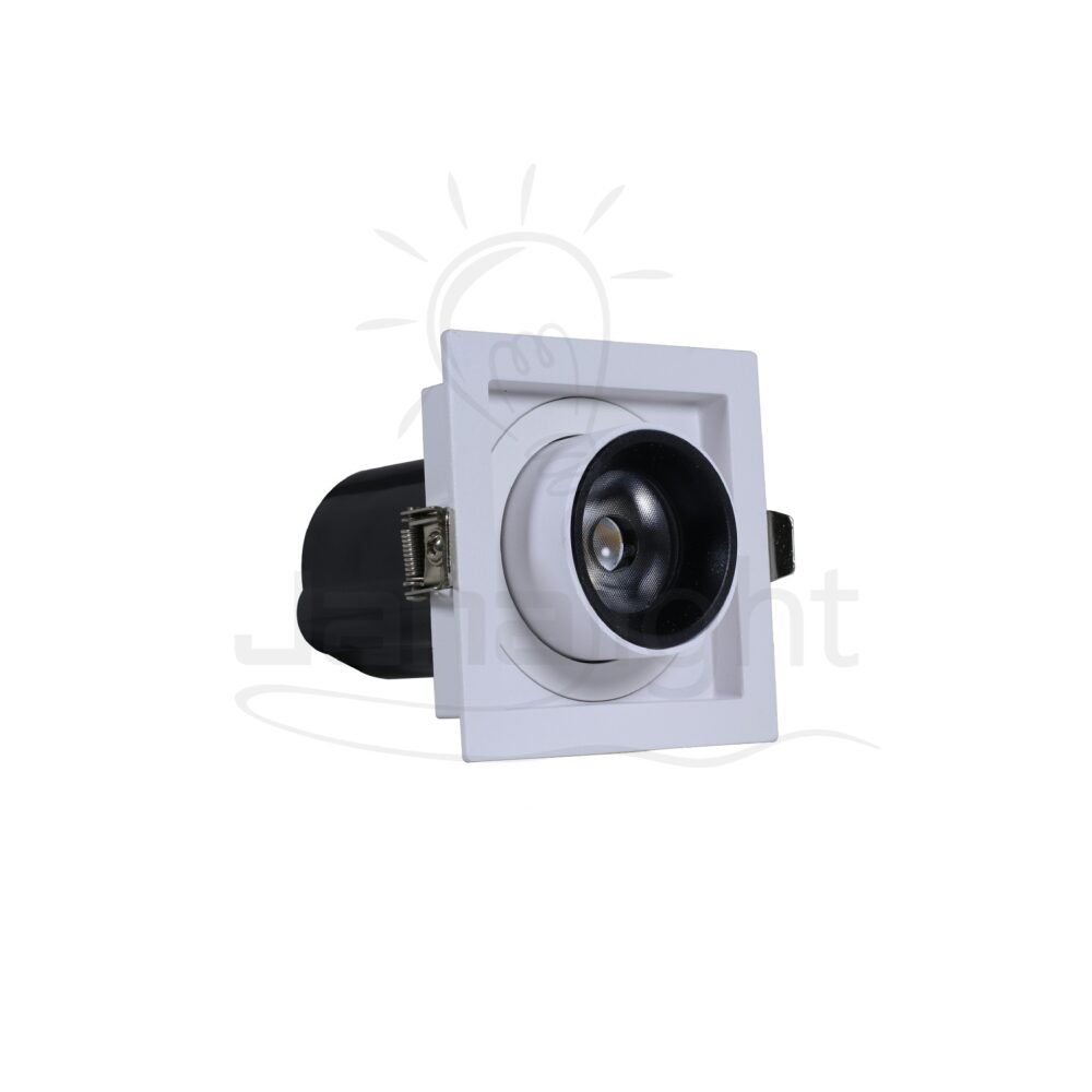 سبوت تراك مربع غاطس 1 عين 7 وات ابيض و اسود QY-2521 Recessed retractable swivel square white and black spotlight 7W