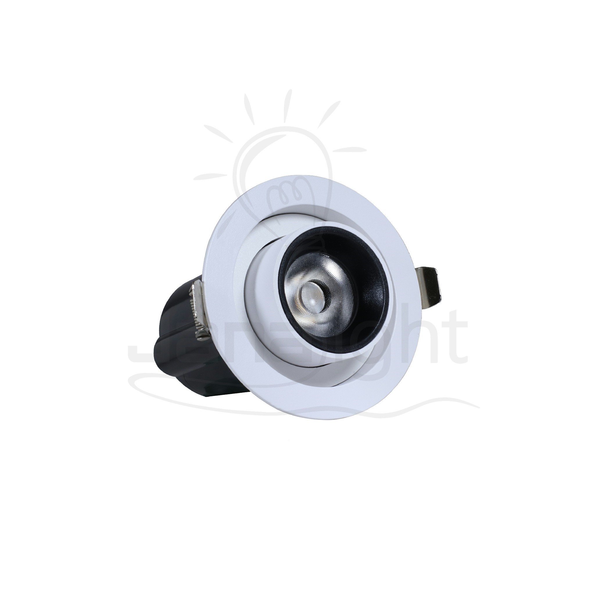 سبوت تراك مدور غاطس 1 عين 7 وات ابيض و اسود QY-2521 Recessed retractable swivel round white and black spotlight 7W