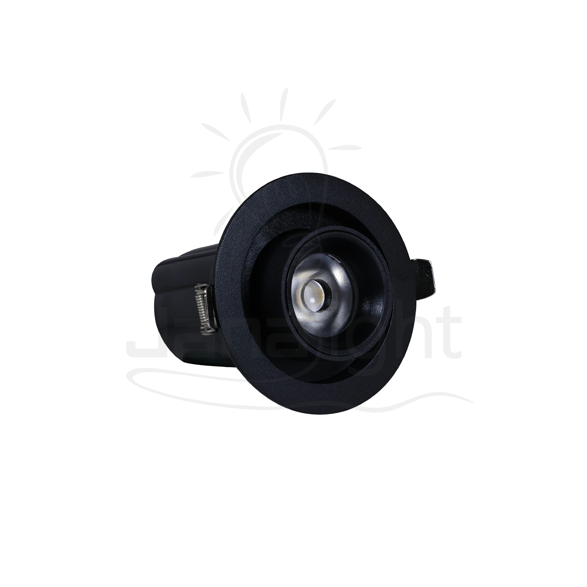 سبوت تراك مدور غاطس 1 عين 7 وات اسود QY-2521 Recessed retractable swivel round black spotlight 7W