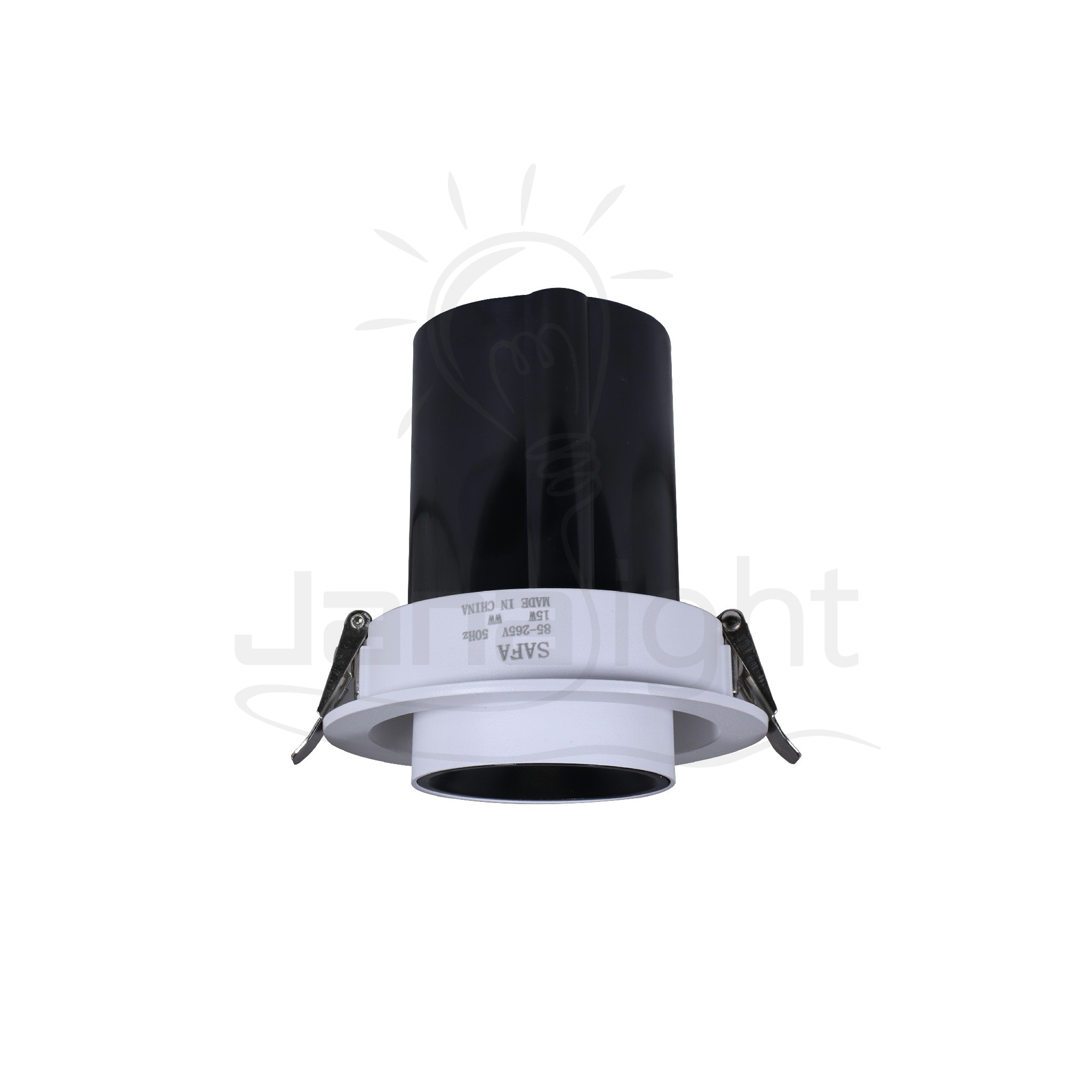 سبوت تراك مدور غاطس 1 عين 15 وات ابيض و اسود كبير QY-1101 Recessed retractable swivel round white and black spotlight 15W