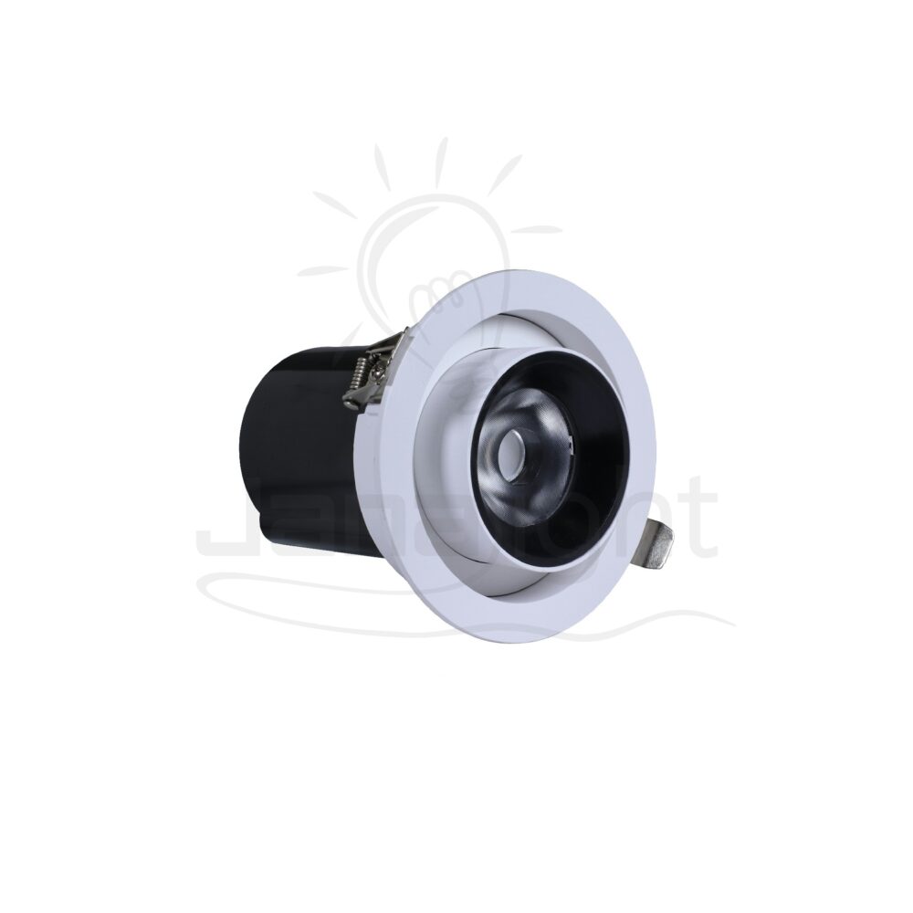 سبوت تراك مدور غاطس 1 عين 15 وات ابيض و اسود كبير QY-1101 Recessed retractable swivel round white and black spotlight 15W