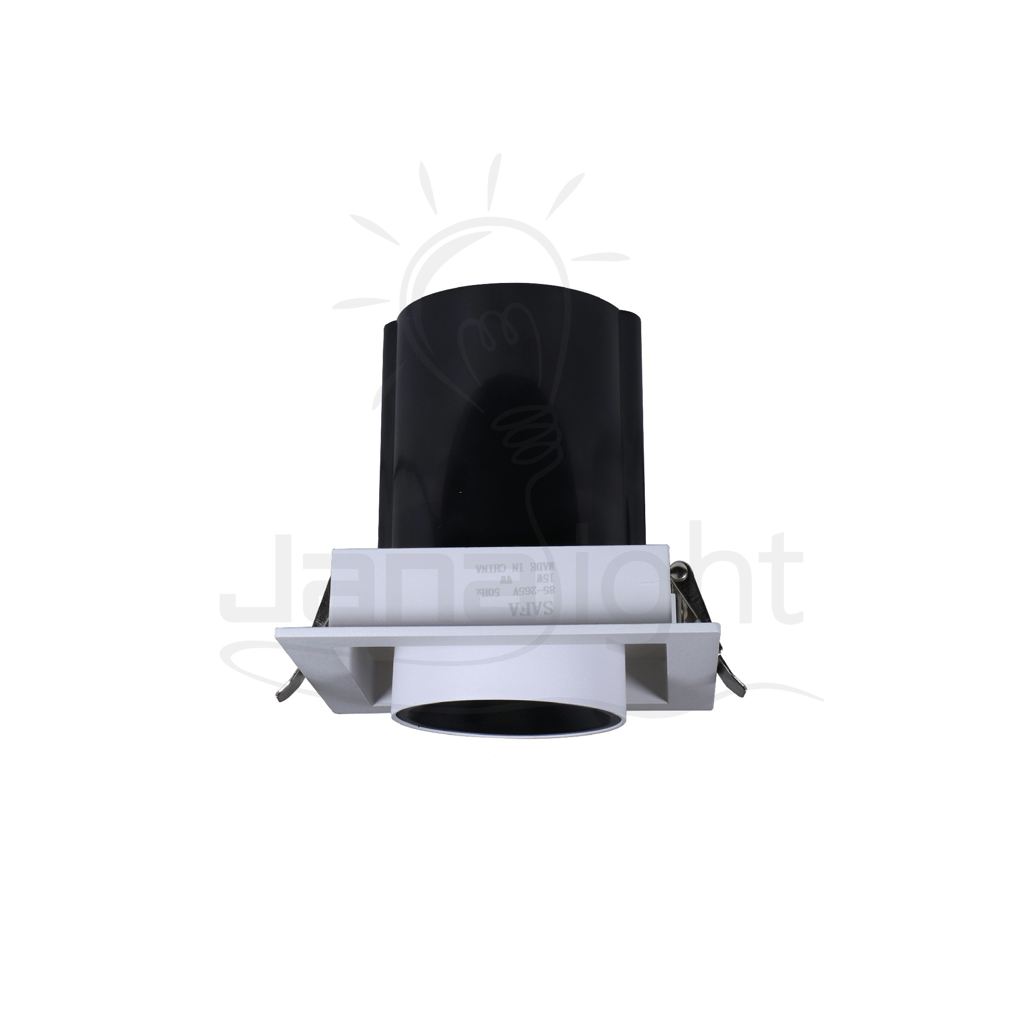 سبوت تراك مربع غاطس 1 عين 15 وات ابيض و اسود كبير QY-1515 Recessed retractable swivel square white and black spotlight 15W