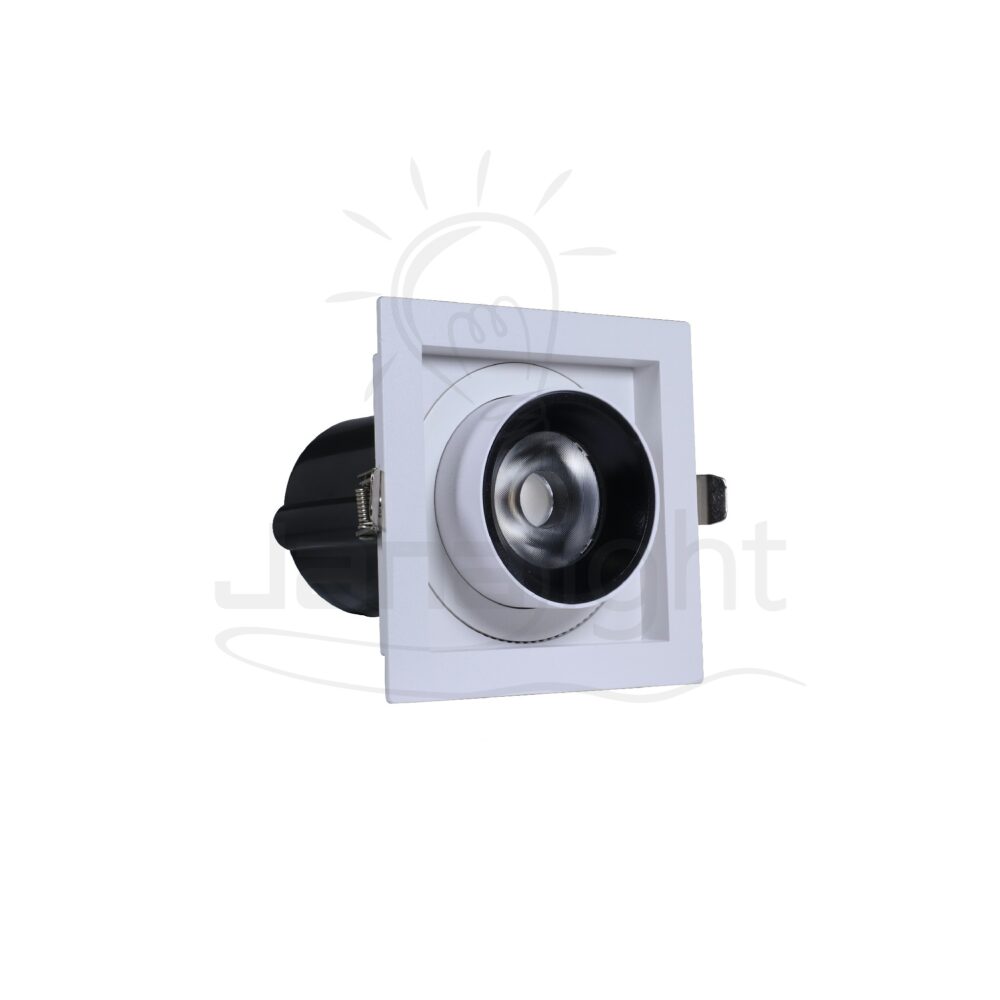 سبوت تراك مربع غاطس 1 عين 15 وات ابيض و اسود كبير QY-1515 Recessed retractable swivel square white and black spotlight 15W