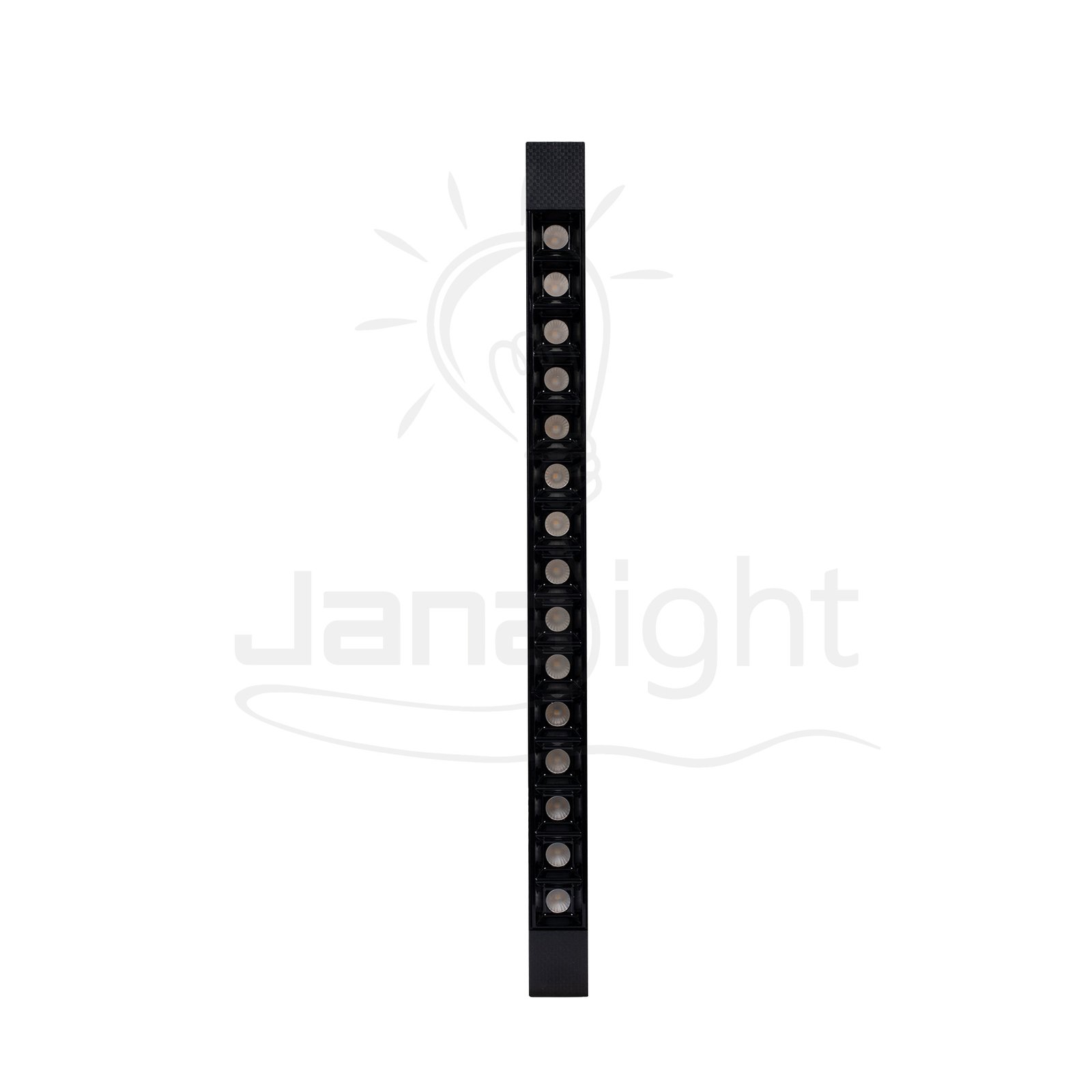 سبوت تراك لينر 15 عدسة 30 وات مستطيل ثابت اسود كول جنى لايت JN-X16 linear track light black body color cool light rectangle 15 lens 30 w