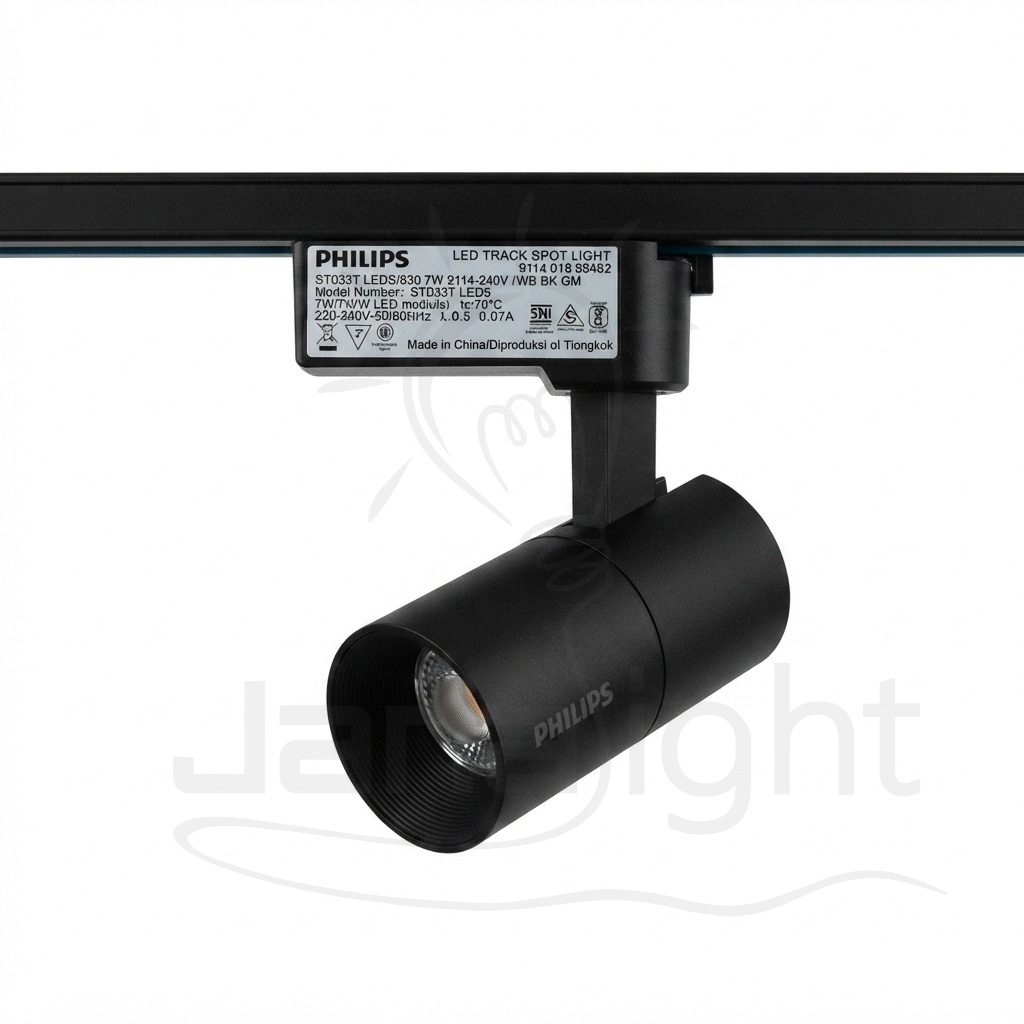 سبوت تراك فيلبس 7 وات جسم اسود وورم ST033T Philips 7W LED Track Spotlight Black Body Warm White (ST033T)