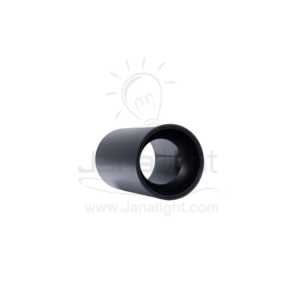 سلندر فارغ مدور اسود و اسود مط بلاسيتك 12x7 سم جنى لايت JN450 cylinder downlight frame black-matt black 7*12 cm
