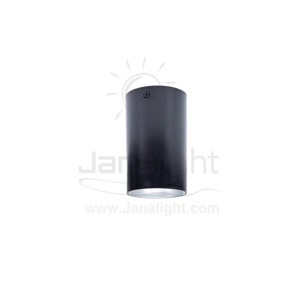 سلندر فارغ مدور اسود و فضي مط بلاسيتك cylinder downlight frame black-matt silver 7*12 cm