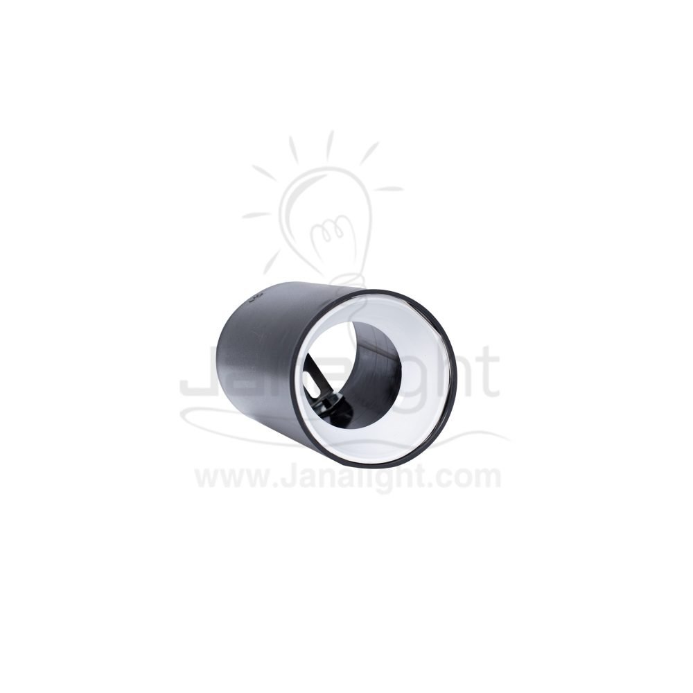 سلندر فارغ مدور اسود و ابيض لامع بلاسيتك 12x7 سم جنى لايت JN450 cylinder downlight frame black-shiny white 7*12 cm