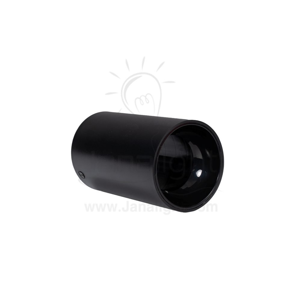 سلندر فارغ مدور اسود و اسود لامع cylinder downlight frame black-shiny black 7*12 cm