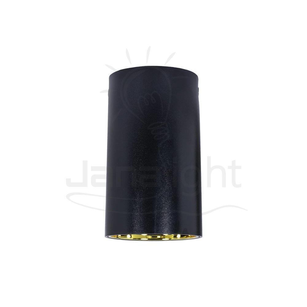 سلندر فارغ مدور اسود و ذهبي لامع بلاستيك 12x7 سم جنى لايت JN450 cylinder downlight frame black-shiny gold 7*12 cm 10377055(1)