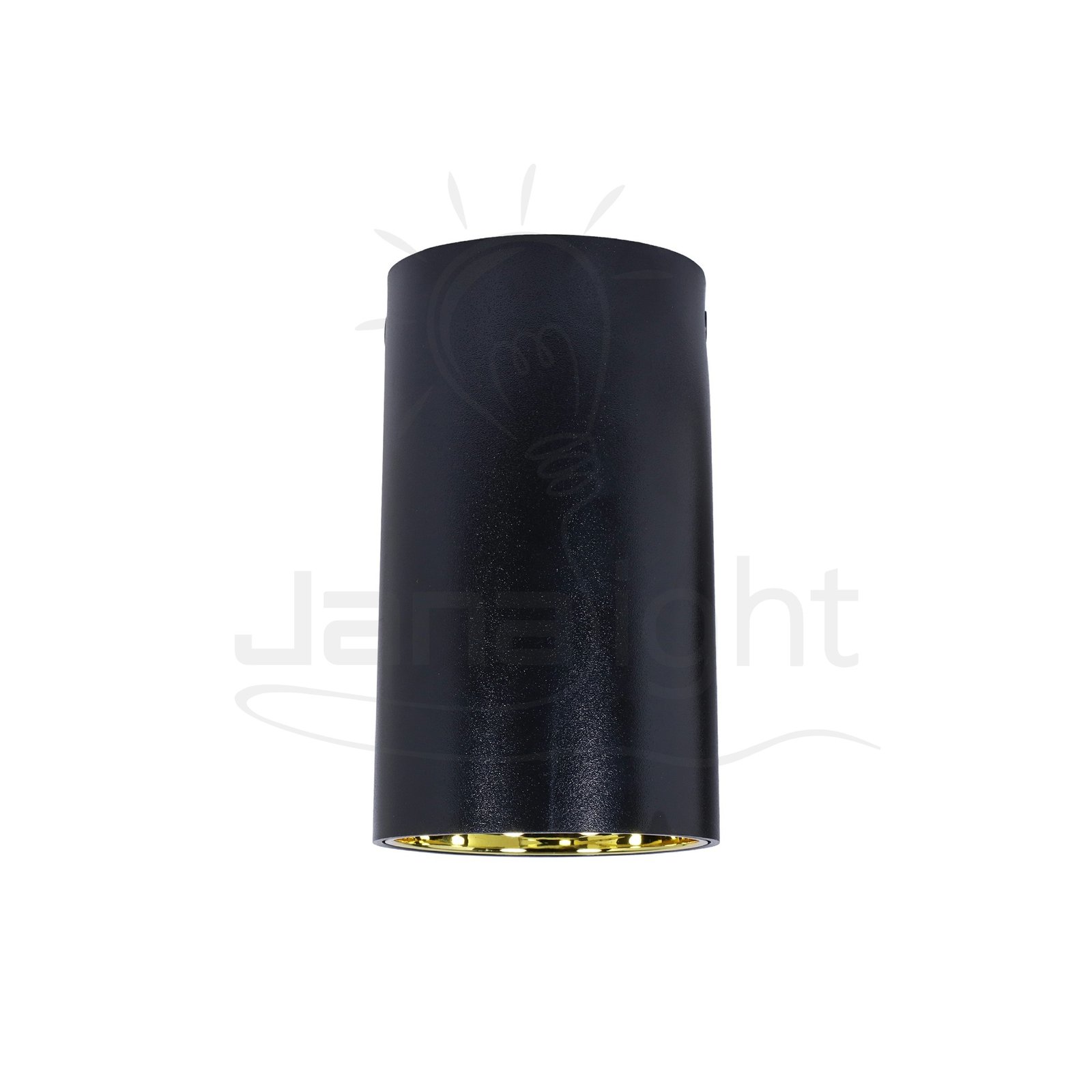 سلندر فارغ مدور اسود و ذهبي لامع بلاستيك 12x7 سم جنى لايت JN450 cylinder downlight frame black-shiny gold 7*12 cm 10377055(1)