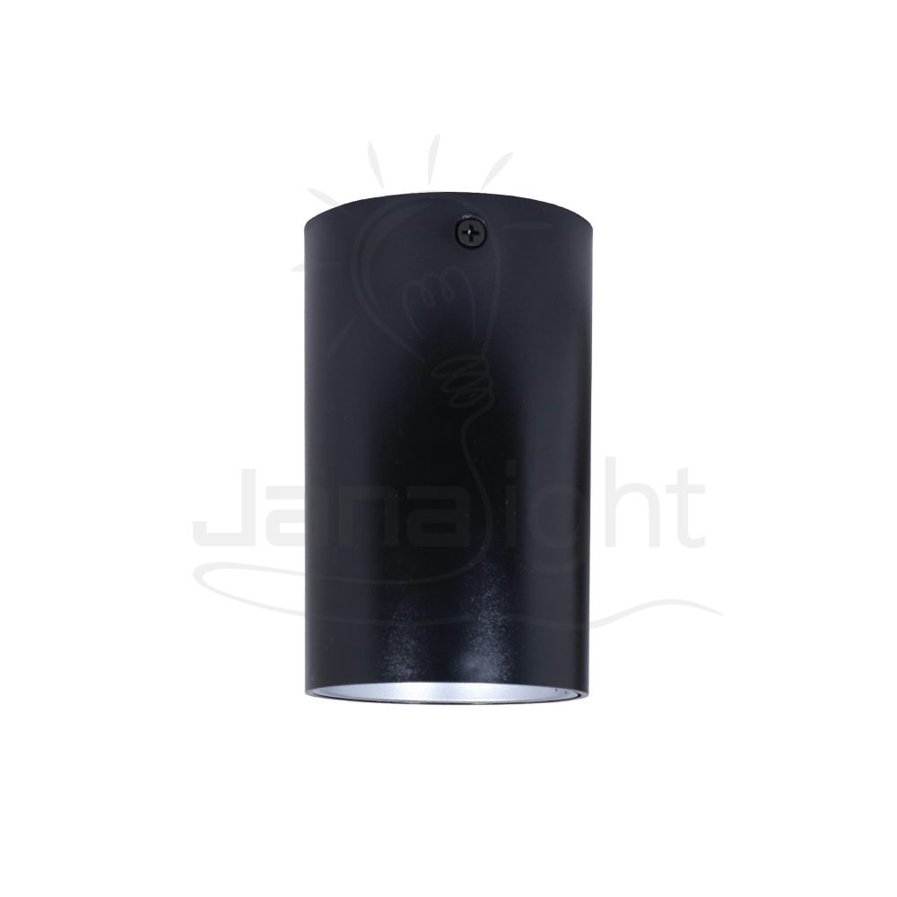 سلندر فارغ مدور اسود و فضي لامع بلاستيك 12x7 سم جنى لايت JN450 cylinder downlight frame black-shiny silver 7*12 cm 10377056(1)