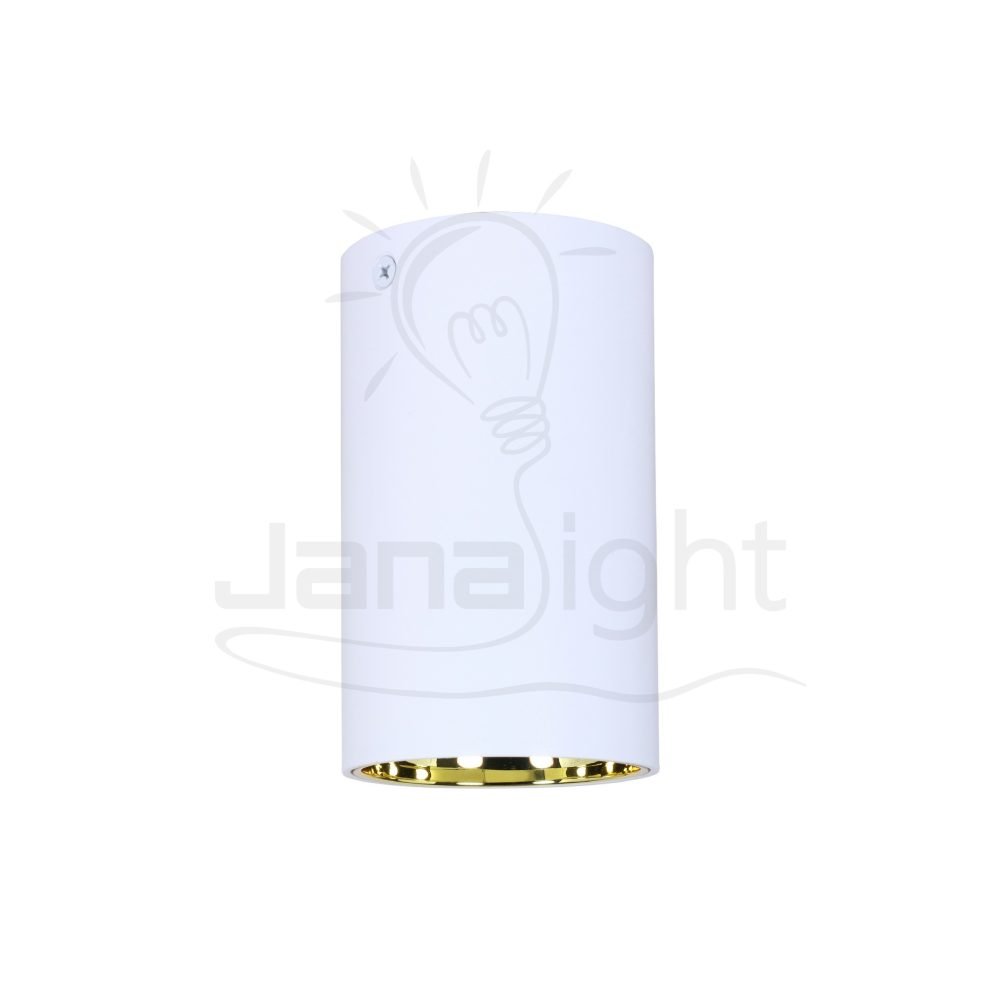 سلندر فارغ مدور ابيض و ذهبي لامع بلاسيتك 12x7 سم جنى لايت JN450 cylinder downlight frame white-shiny gold 7*12 cm 10377061(1)