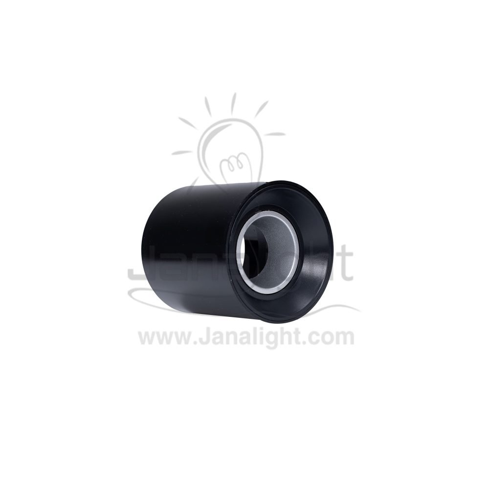 سلندر فارغ مدور اسود و فضي مط بلاسيتك 10x9 سم جنى لايت JN451 cylinder downlight frame black-matt silver 10*9 cm 10377064(1)