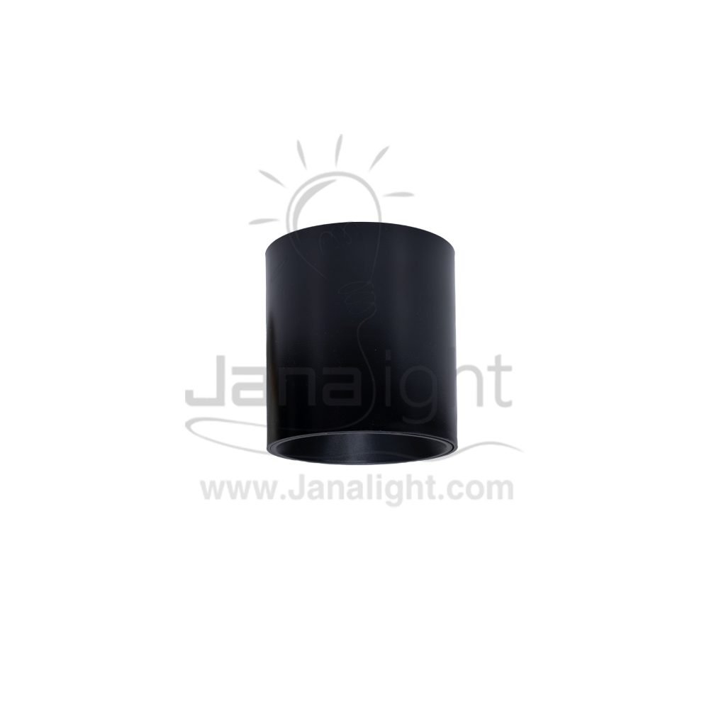 سلندر فارغ مدور اسود و فضي مط بلاسيتك cylinder downlight frame black-matt silver 10*9 cm