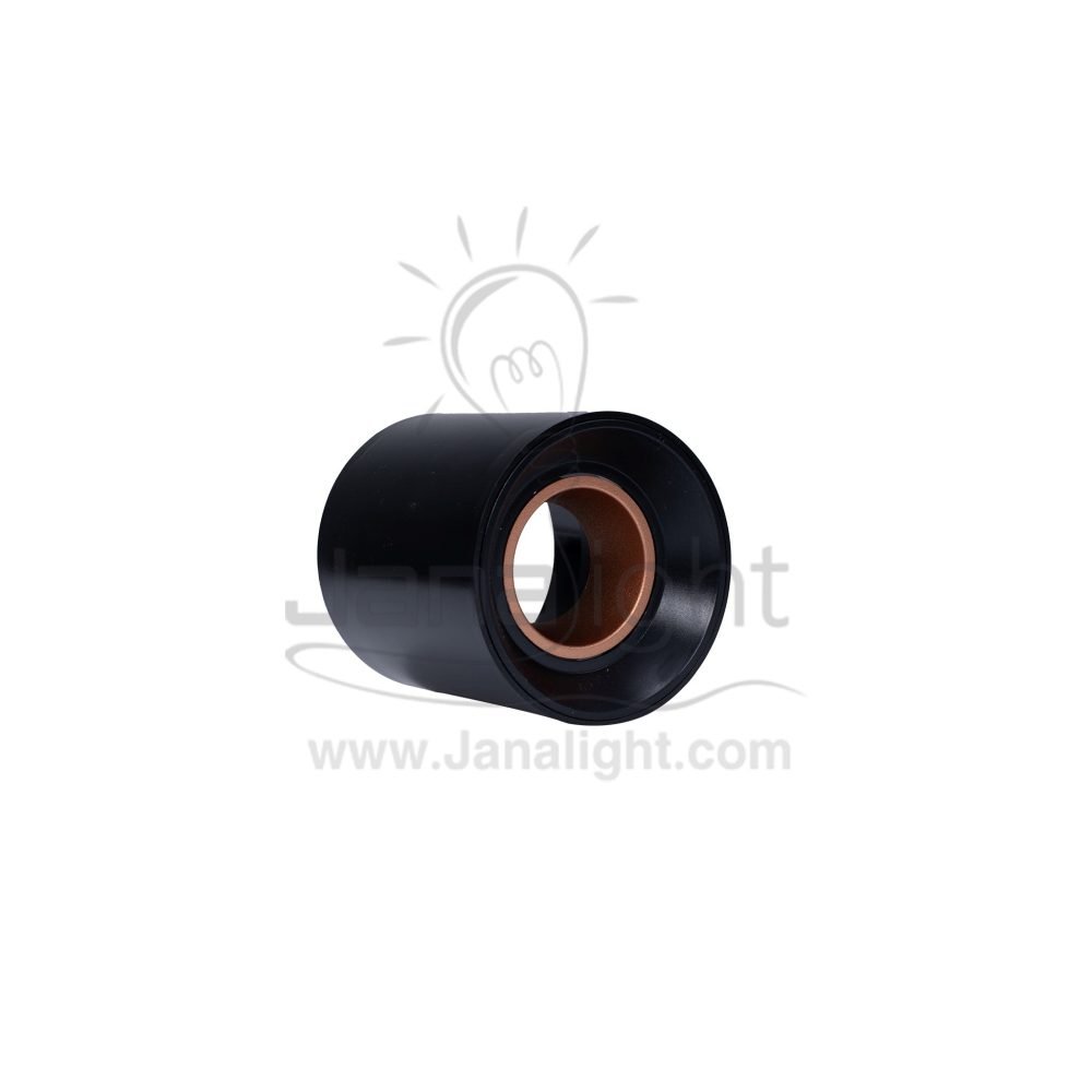 سلندر فارغ مدور اسود و روز جولد مط بلاستيك 9*10 سم جنى لايت JN451 Empty Round Cylinder Light Black with Rose Gold Matte Plastic 9x10cm