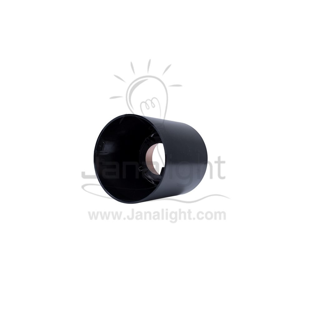 سلندر فارغ مدور اسود و روز جولد مط بلاستيك 9*10 سم جنى لايت JN451 Empty Round Cylinder Light Black with Rose Gold Matte Plastic 9x10cm