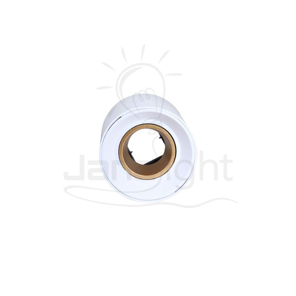 سلندر فارغ مدور ابيض و ذهبي مط بلاستيك 9x10 سم جنى لايت Wall-mount cylinder ceiling downlight white and matt gold