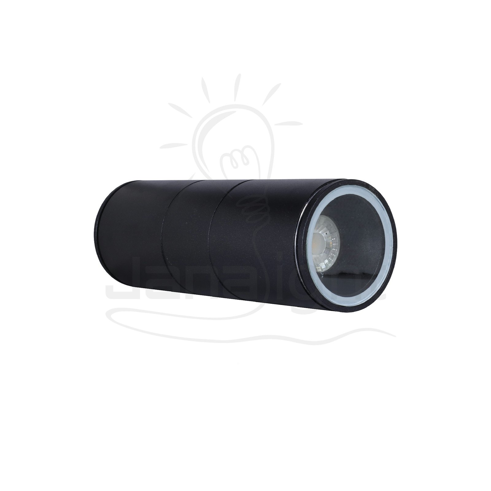 سلندر 7 وات مدور معدن اسود 25x9 سم جنى لايت LT 242 Wall-mount cylinder ceiling downlight black 25cm