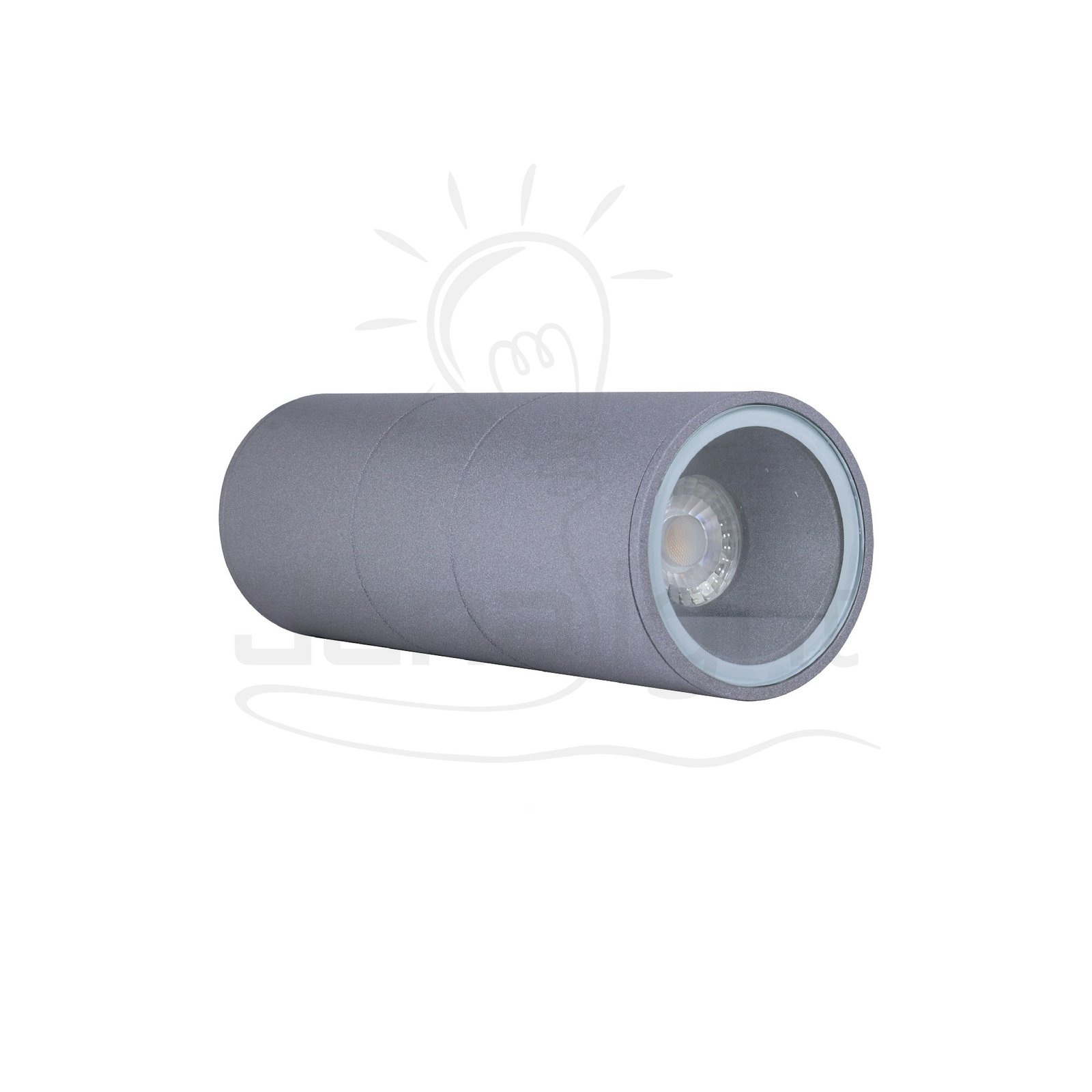 سلندر 7 وات مدور معدن رمادي 25x9 سم جنى لايت LT 242 Wall-mount cylinder ceiling downlight gray 25cm