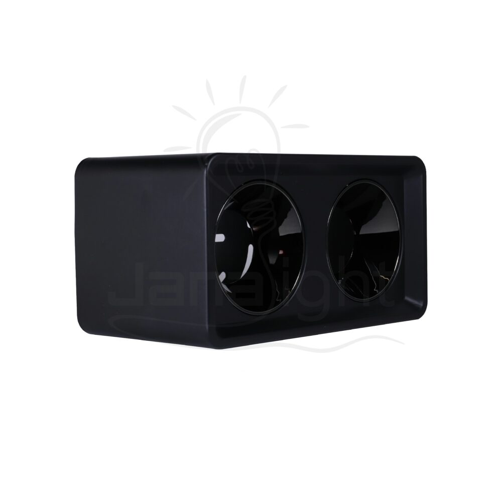 سلندر مستطيل مجوز اسود كونو فارغ 10x18 سم معدن Double rectangular black wall-mount cylinder downlight black