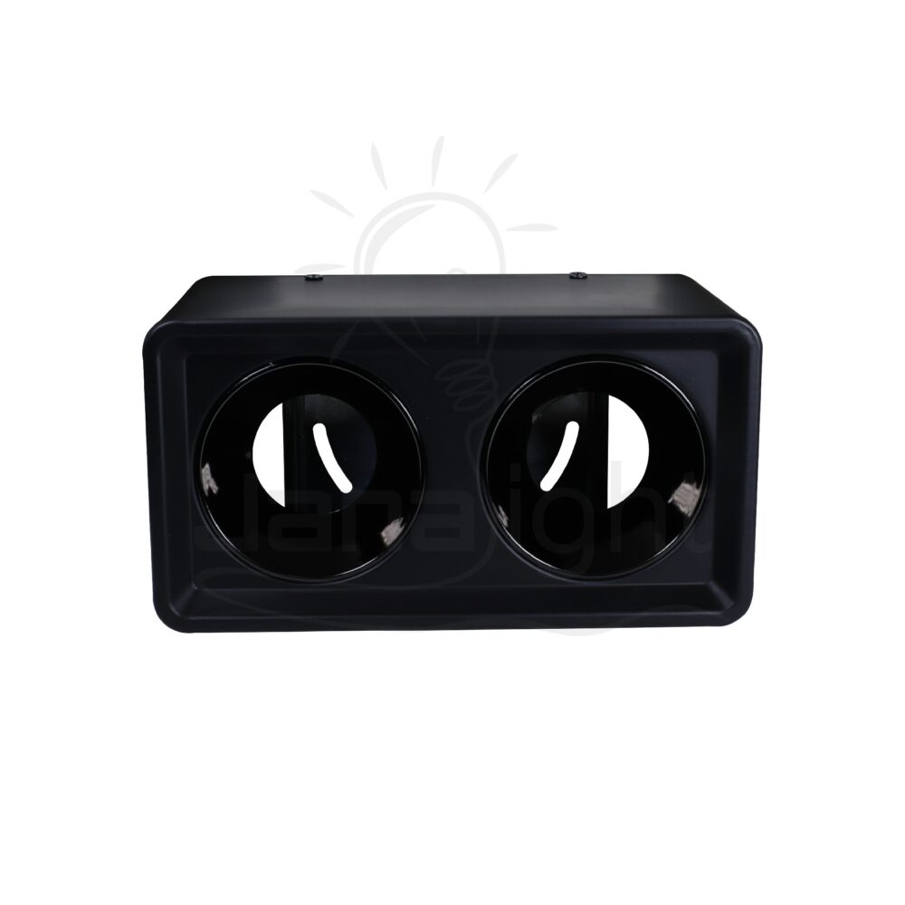 سلندر مستطيل مجوز اسود كونو فارغ 10x18 سم معدن Double rectangular black wall-mount cylinder downlight black