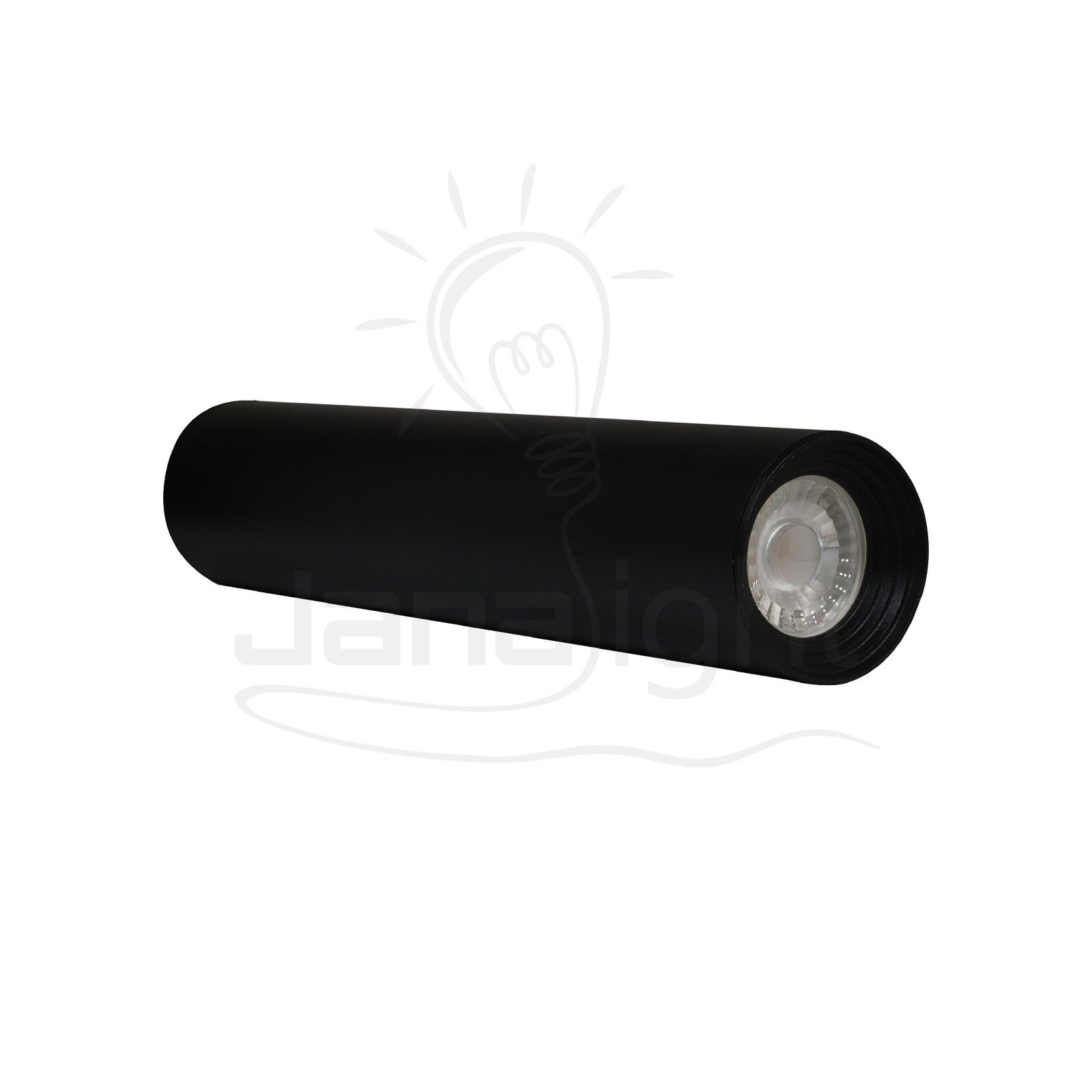 سلندر 7 وات مدور اسود حلق مدرج طول 40سم جنى لايت Cylinder spotlight 7 watt 40 cm black warm